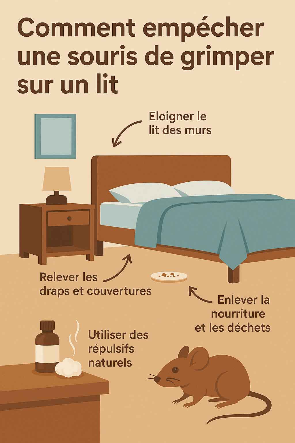 Comment empêcher une souris de grimper sur un lit